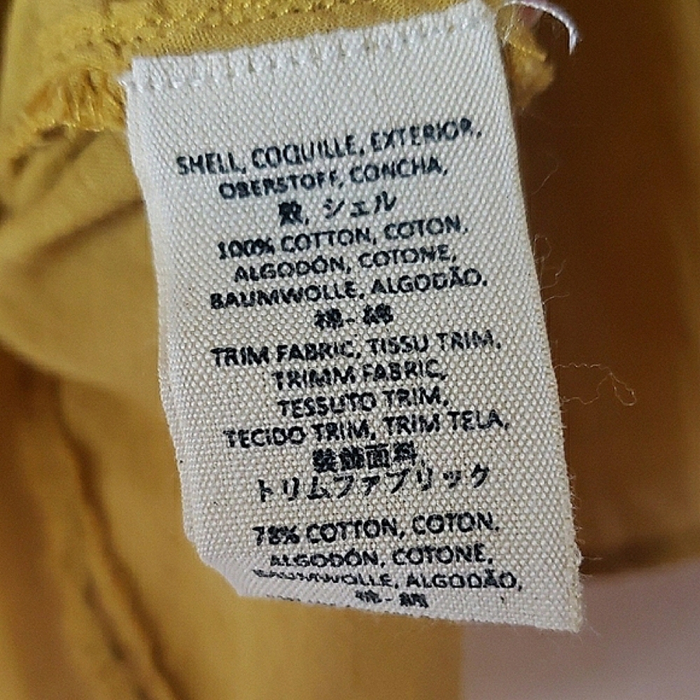 Free People Mustard Crop Top Tie Front 3/4 Bell Sleeves Lace Mesh Cotton Size S - Picture 15 of 16